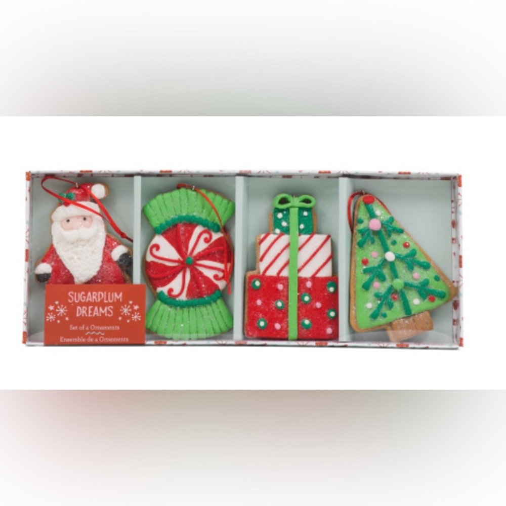 Set of 4 gingerbread ornaments NEW